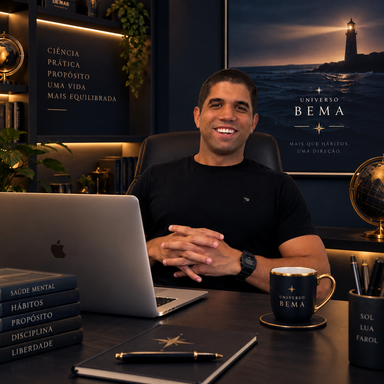Dr. João, médico e criador do Universo BEMA, em seu escritório